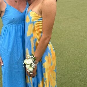 Blue and Yellow Maxi Dress